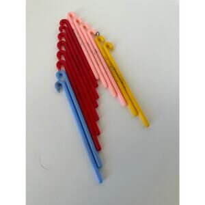 Vintage hooked swizzle sticks, stir sticks, Funny saying, set of 14